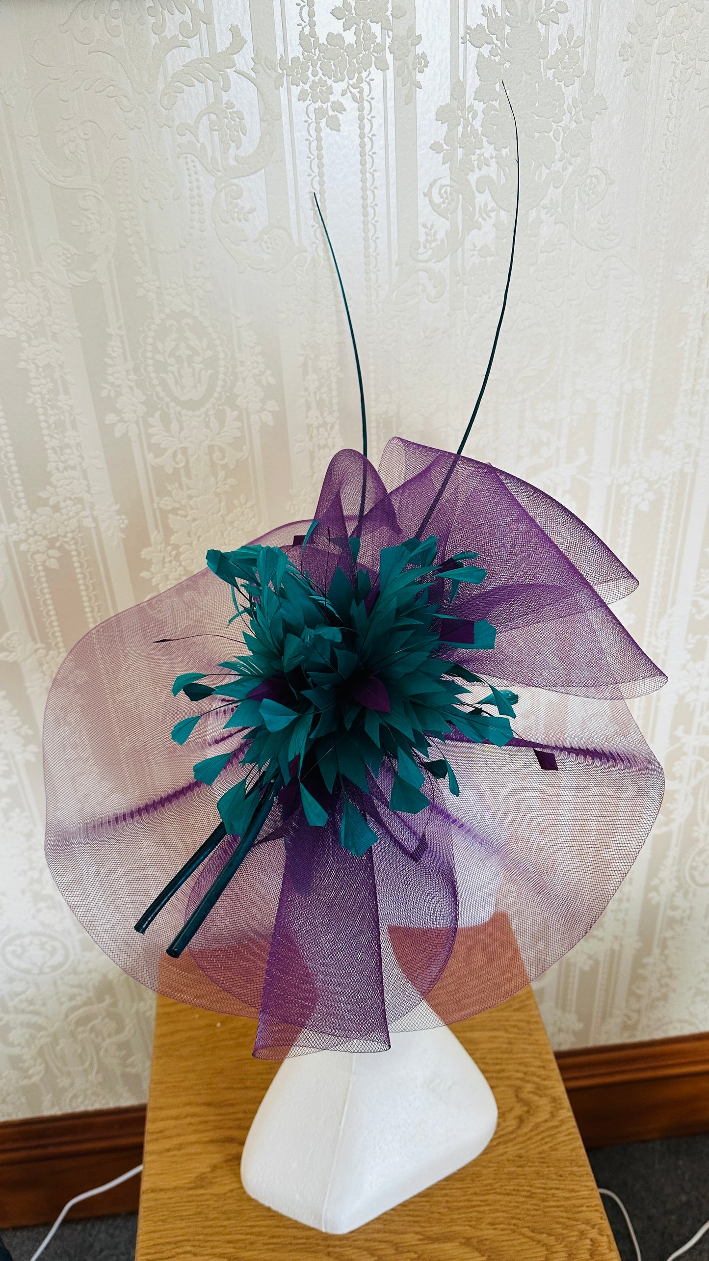 Purple and green Crinoline hat