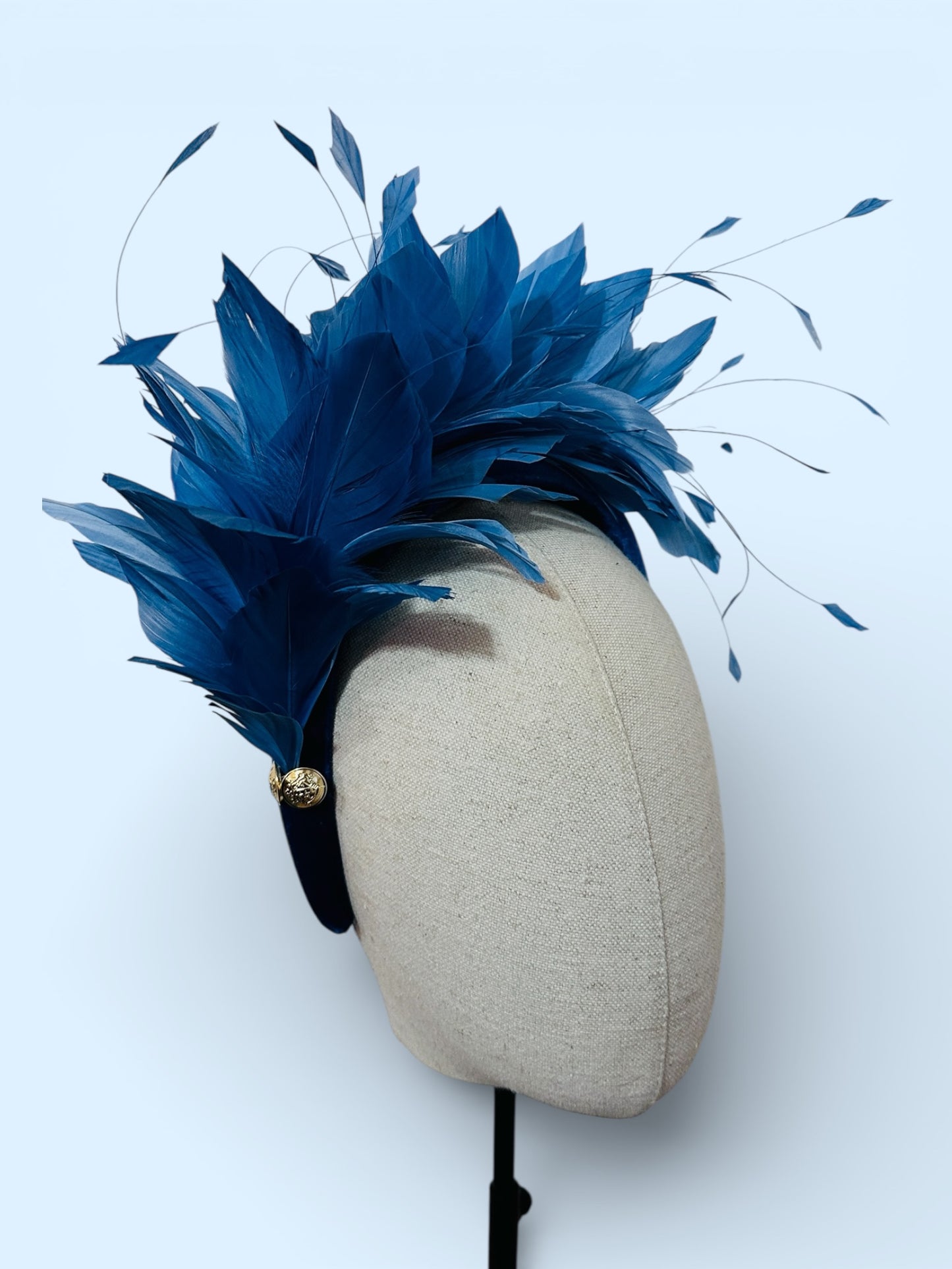 Petrol blue velvet head band