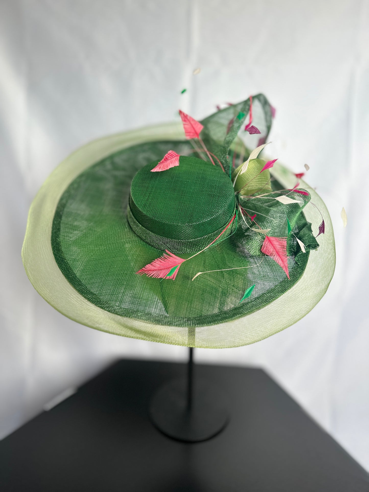 Green Boater style Hat