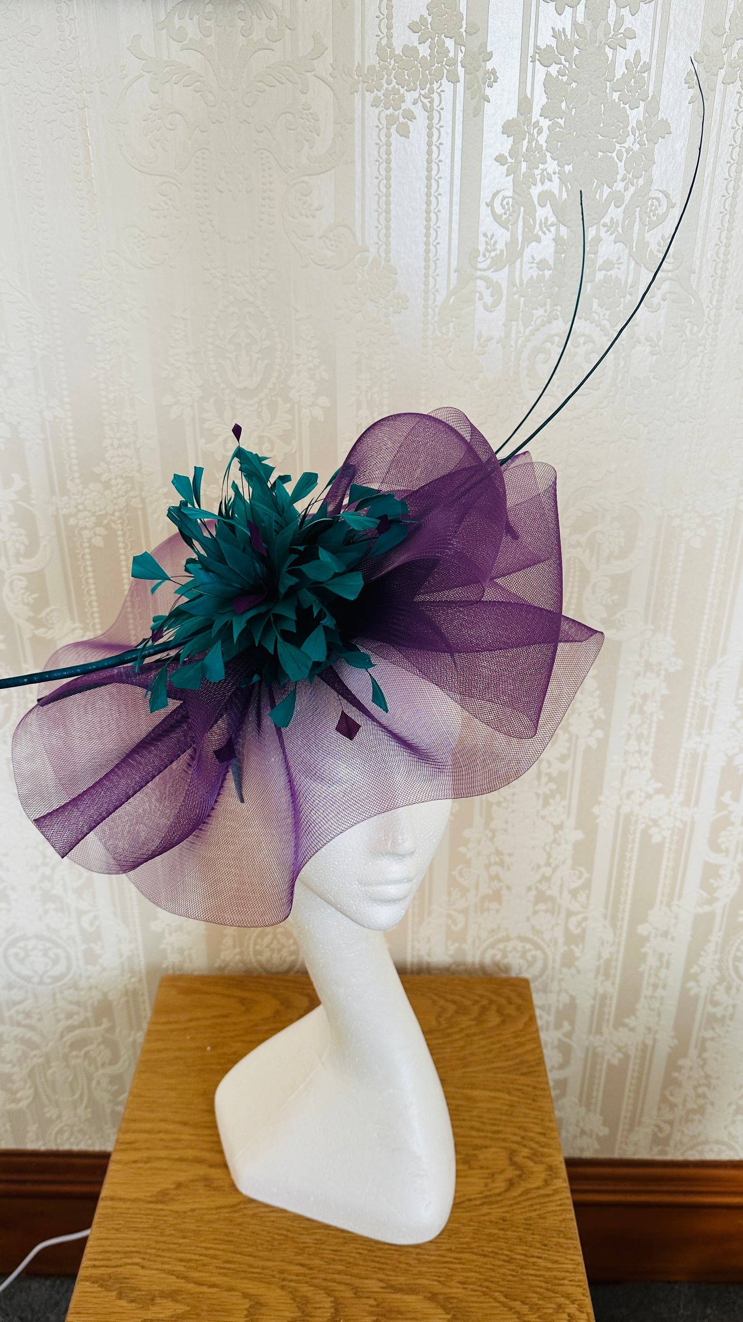Purple and green Crinoline hat