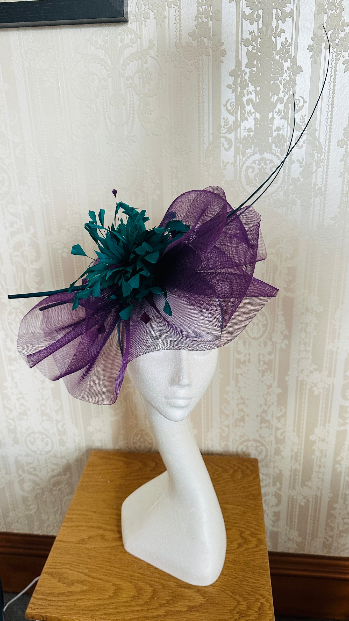Purple and green Crinoline hat
