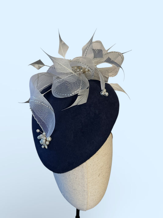 Lovely Navy Felt Percher