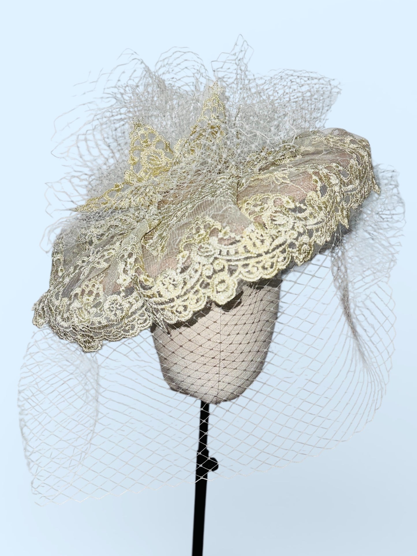 Ivory and Cream Lace Victorian style Hatinator
